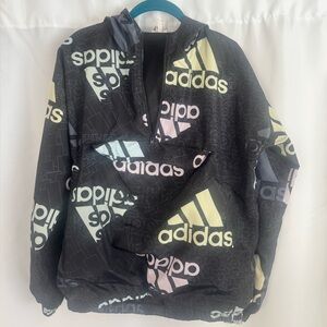 Adidas Black and Gray Patterned Jacket